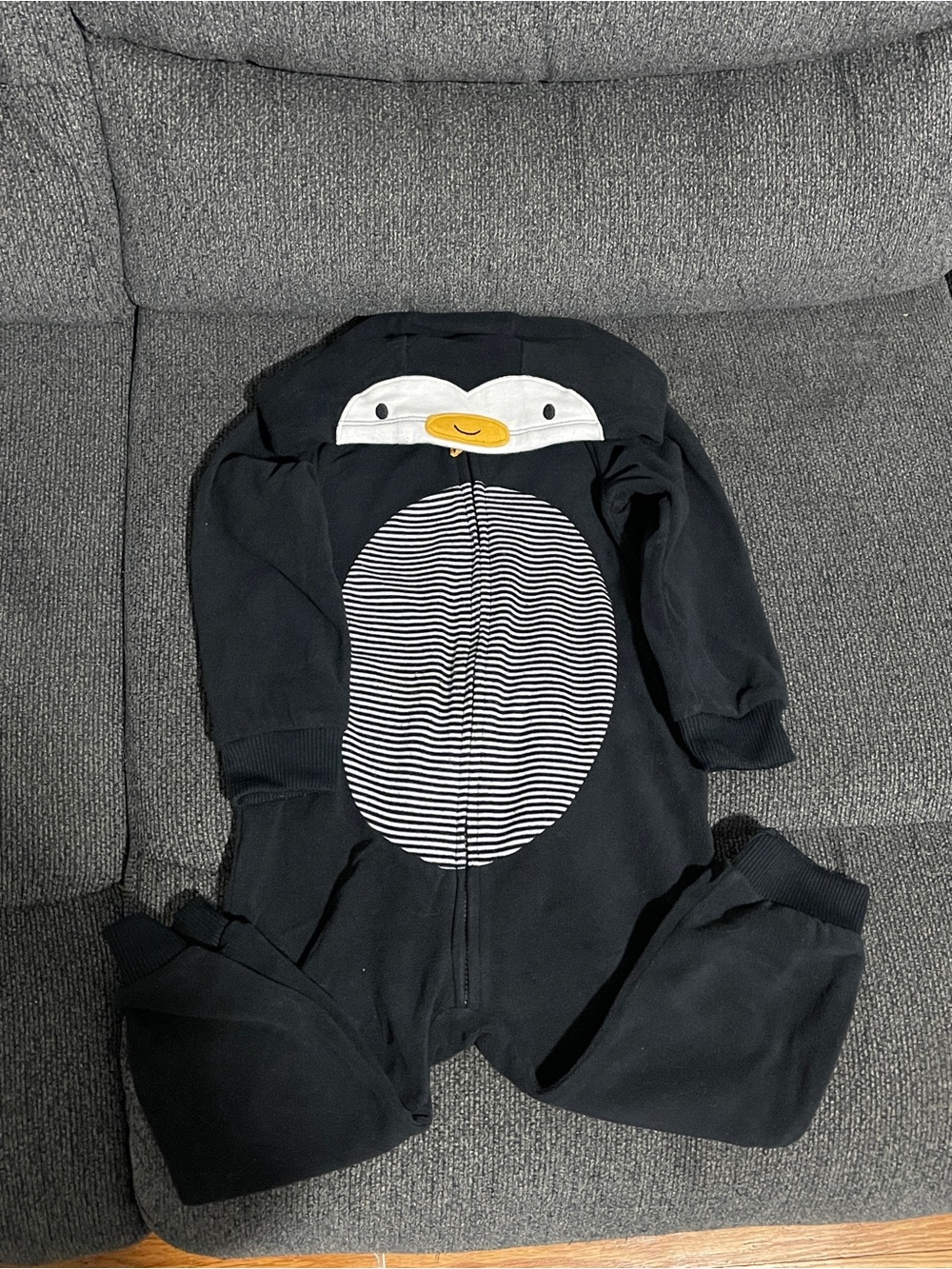 Kids Black Penguin One-Piece Romper